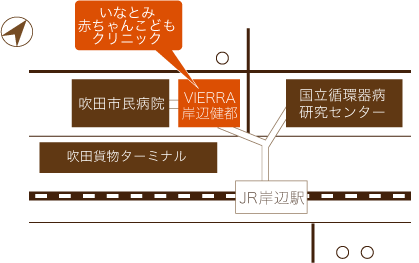 いなとみ赤ちゃんこどもクリニックの周辺マップ